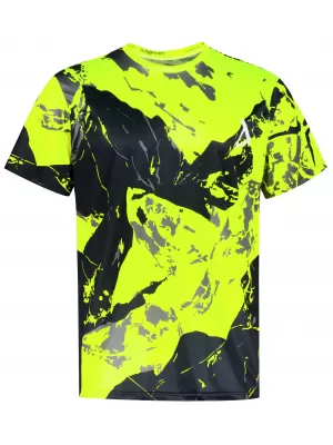 Moška vrhunska majica s kratkimi rokavi ALTISPORT VOJ/ALM131TR01 FLUO RUMENA/ČRNA