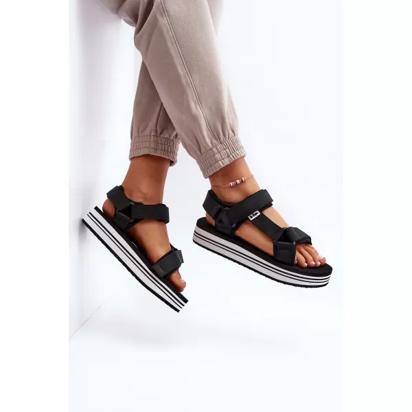  Ženske sandale LEE COOPER LCW-24-05-2753L ČRNO/BELO 