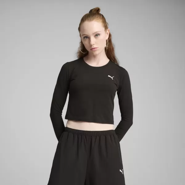  Ženska majica s kratkimi rokavi PUMA WARDROBE ESS BABY TEE 629761-01 ČRNA PUMA 