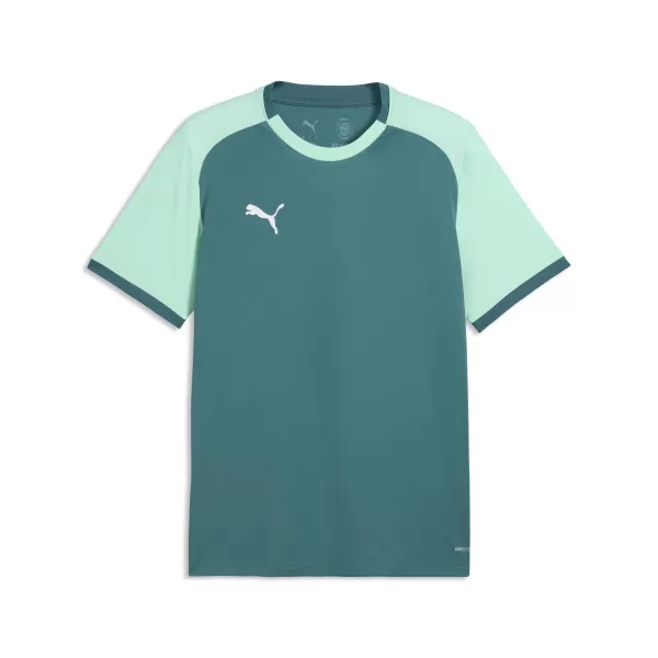  Moška funkcionalna majica PUMA TEAMLIGA26 MATCHDAY JERSEY 706544_43 EMERALD ICE/ EMERALD ICE/PUMA BELA 