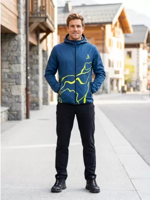 Moška vrhunska softshell jakna ALTISPORT VOJ/ALM073JACK01 MORNARSKO MODRA/NEONSKO RUMENA