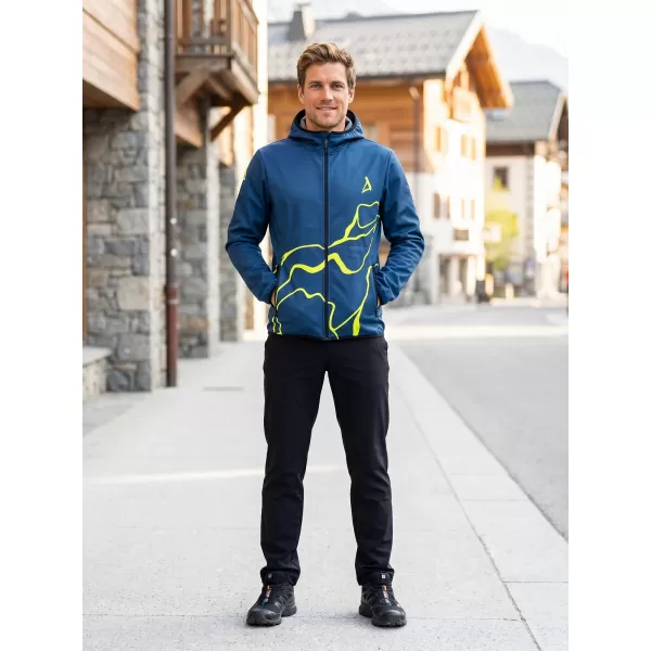  Moška vrhunska softshell jakna ALTISPORT VOJ/ALM073JACK01 MORNARSKO MODRA/NEONSKO RUMENA 