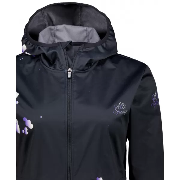  Ženska vrhunska softshell jakna ALTISPORT VOJ/ALW077JACK01 ČRNA/VIJOLIČNA 