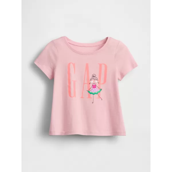  Otroška majica s kratkimi rokavi GAP LOGO TEE 770013-02 ROŽNA MEGLICA 