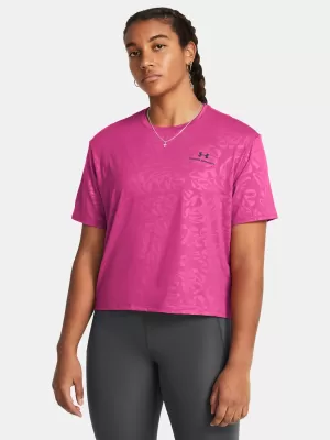 Ženska majica s kratkimi rokavi UNDER ARMOUR VANISH ENERGY EMBOSS CROP SS 1383640-686 ROZA
