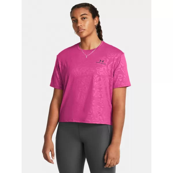  Ženska majica s kratkimi rokavi UNDER ARMOUR VANISH ENERGY EMBOSS CROP SS 1383640-686 ROZA 