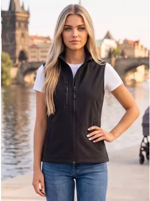 Ženski softshell telovnik ALTISPORT NoPrint NP/ALW965 EBENOVINASTO SIVA
