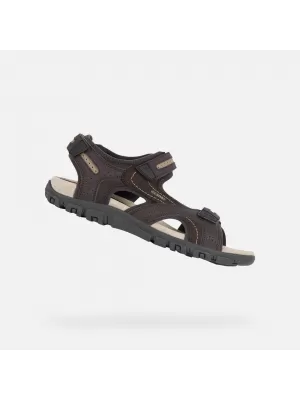 Moški sandali GEOX UOMO SANDAL STRADA G003039 TEMNO RJAVA