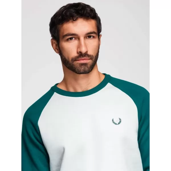  Moški pulover OMBRE OM-SSNZ-0239 SMETANA IN TEMNO ZELENA 