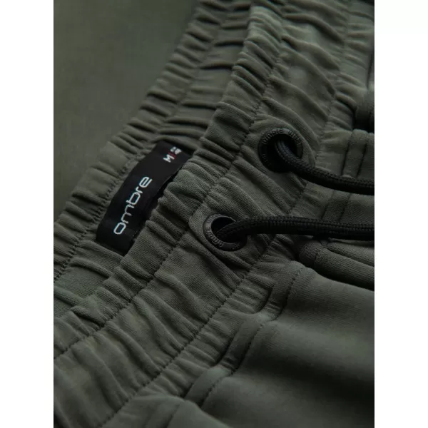  Moške trenirke OMBRE OM-PASK-0281 TEMNO OLIVNO ZELENA 