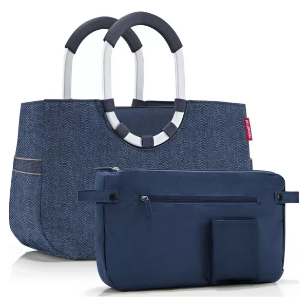  Torba REISENTHEL Loopshopper M TEMNO MODRA RIBJA KOST 