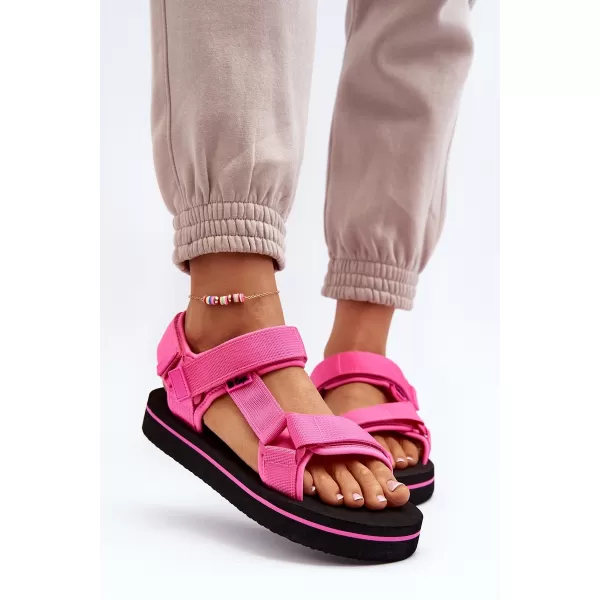 Ženske sandale LEE COOPER LCW-23-34-2613 ČRNA/FUKSIJA 