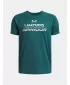Fantovska majica s kratkimi rokavi UNDER ARMOUR UA TECH SPLIT WORDMARK SS 1383010-338 ZELENA