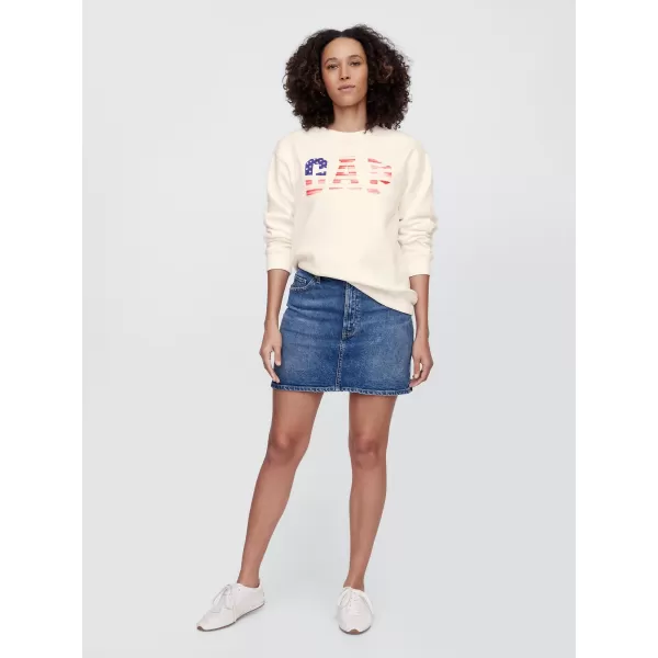  Ženski pulover GAP LOGO SWEATSHIRT 782487-01 NOVA UMAZANO BELA OPT 