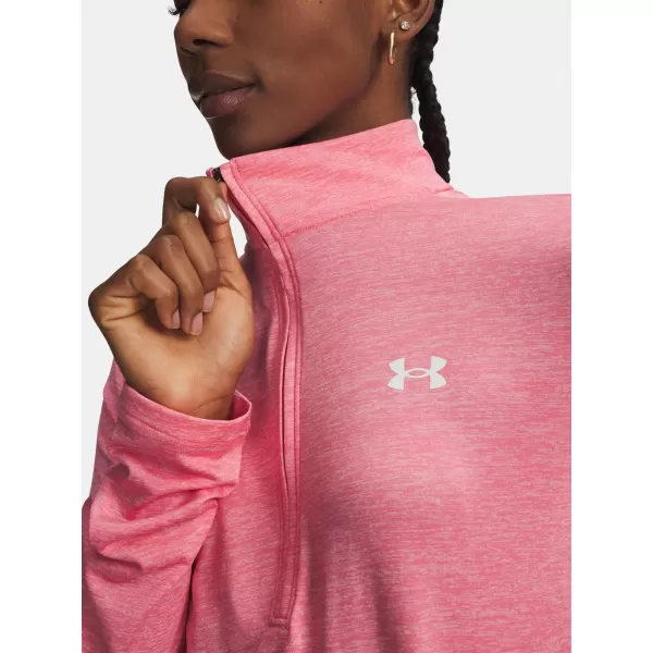  Ženska majica s kratkimi rokavi TECH 1/2 ZIP- TWIST 1384225-601 ROZA Under Armour 