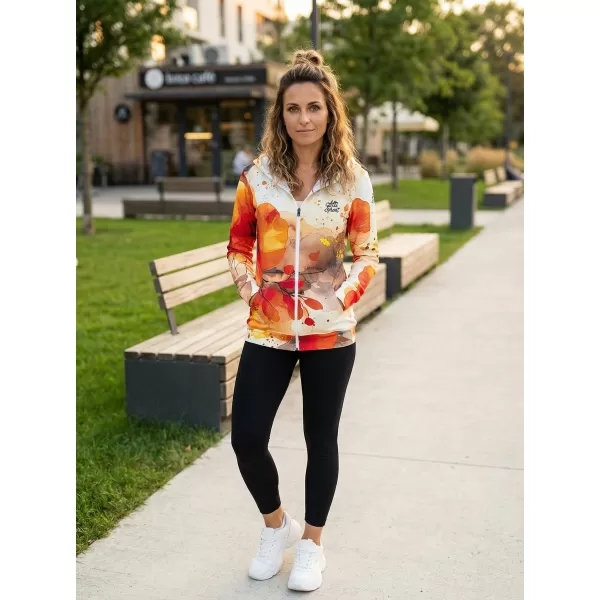  Ženski premium pulover z zadrgo ALTISPORT VOJ/ALW127MI02 ORANŽNA 