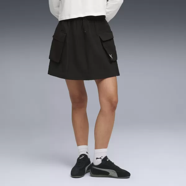  Žensko krilo PUMA WARDROBE ESS WV CARGO SKIRT 634584_01 ČRNA PUMA 