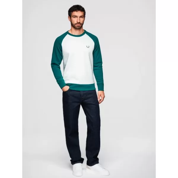  Moški pulover OMBRE OM-SSNZ-0239 SMETANA IN TEMNO ZELENA 