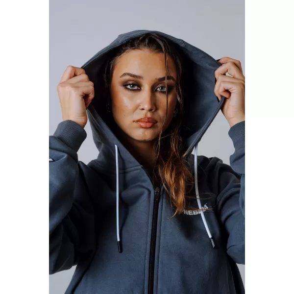  Pulover s kapuco na zadrgo POWER 895 SIVA Nebbia 