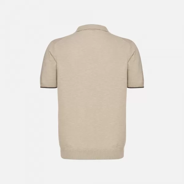  Moška majica s kratkimi rokavi GEOX KNIT G012318 BEŽ 