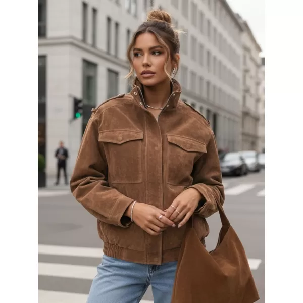  Ženska jakna DSTREET TY5644 RJAVA 