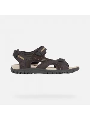 Moški sandali GEOX UOMO SANDAL STRADA G003039 TEMNO RJAVA