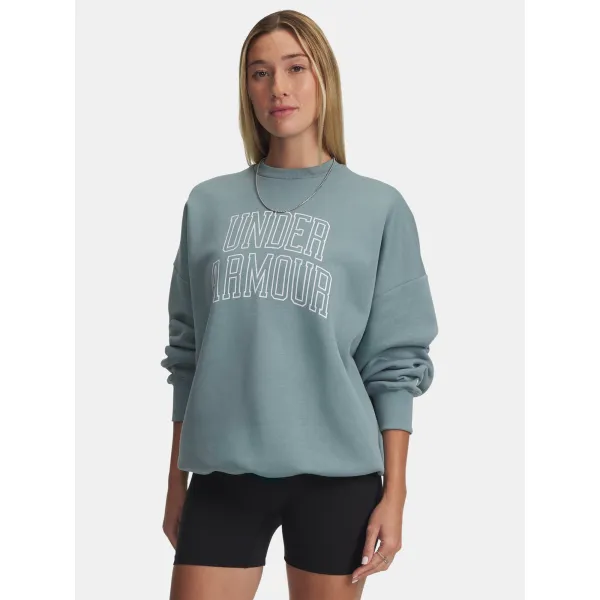  Ženski pulover UNDER ARMOUR RIVAL FLC OS VARSITY CREW 6007880-323 ZELENA 
