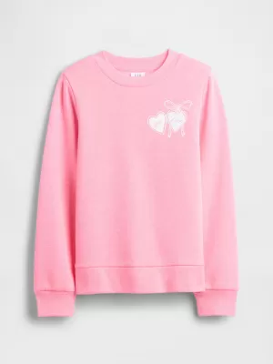 Otroški pulover GAP CREW SWEATSHIRT 839149-05 NEON ROZA VRTNICA
