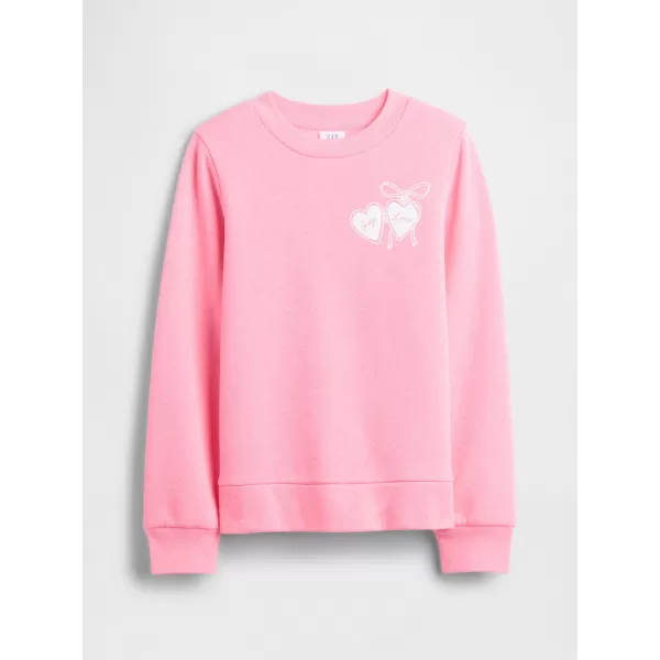  Otroški pulover GAP CREW SWEATSHIRT 839149-05 NEON ROZA VRTNICA 