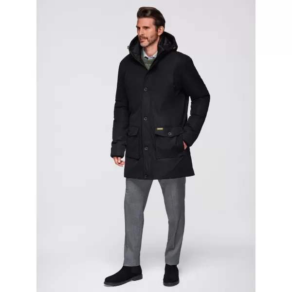  Moška parka OMBRE OM-JAPJ-0287 ČRNA 