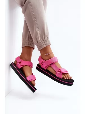 Ženske sandale LEE COOPER LCW-23-34-2613 ČRNA/FUKSIJA