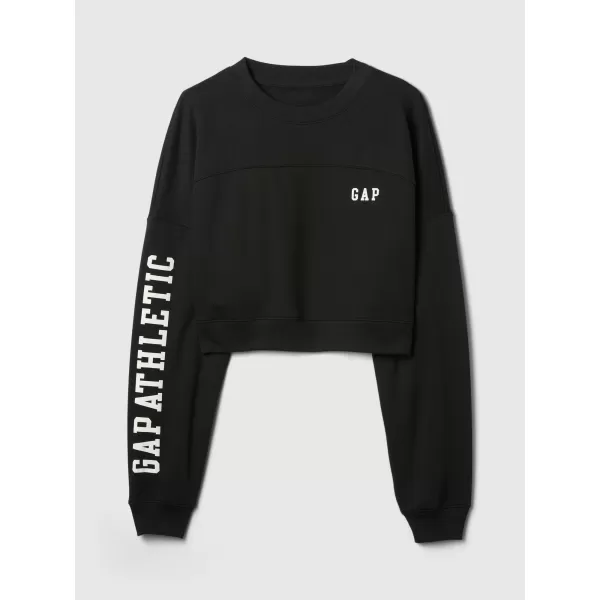  Ženski pulover GAP DROP SHOULDER SUPER CROP SWEATSHIRT 498952-02 PRAVA ČRNA 