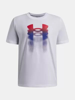 Fantovska majica s kratkimi rokavi UNDER ARMOUR B LOGO BLUR SS 6009280-100 BELA