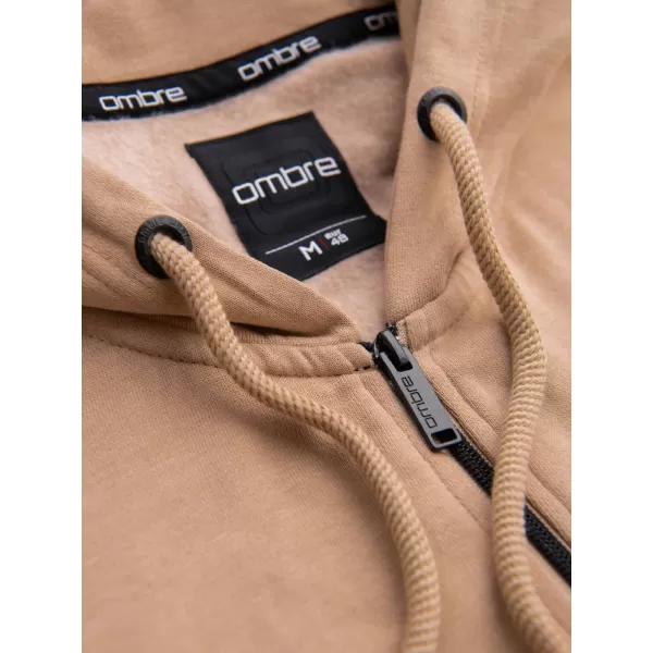  Moški pulover OMBRE OM-SSZP-0256 PESEK 