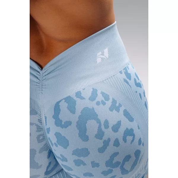  Kompresijske push-up kratke hlače z leopardjim potiskom NEBBIA PRIMAL 856 MODRI LEOPARD 