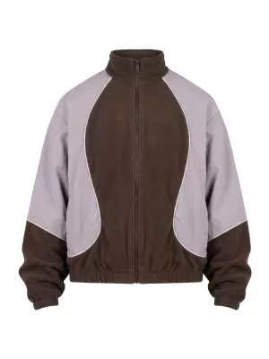 Moška trenirka jakna URBAN CLASSICS TB8602-23085 RJAVA/BLEDO LILA
