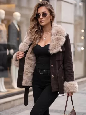 Ženska jakna DSTREET TY5851 RJAVA