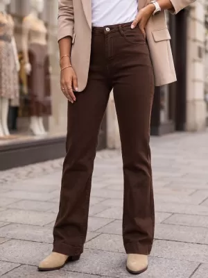 Ženske hlače DSTREET UY3106 RJAVA