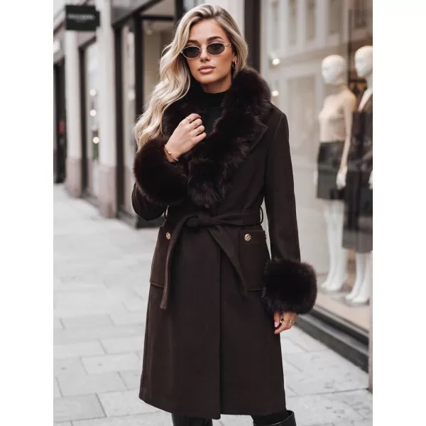  Ženski plašč DSTREET TY6076 RJAVA 
