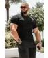 Moške majice s kratkimi rokavi NEBBIA MIKE MUSCLE FIT 158 ČRNA