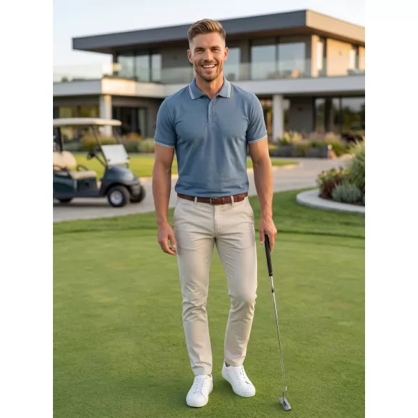 Moška majica s kratkimi rokavi z ovratnikom MALFINI FOCUS 232 DENIM 