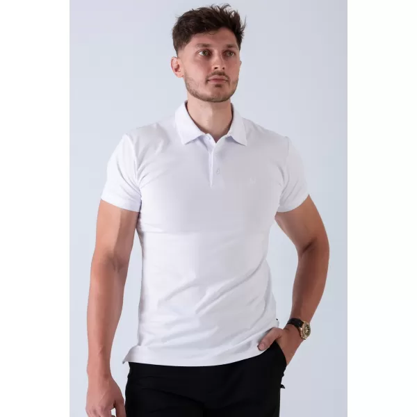  Moške majice s kratkimi rokavi NEBBIA MIKE MUSCLE FIT POLO 157 BELA 