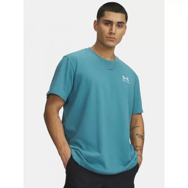  Moška majica s kratkimi rokavi UNDER ARMOUR M LOGO EMB HEAVYWEIGHT SS 1373997-466 MODRA 