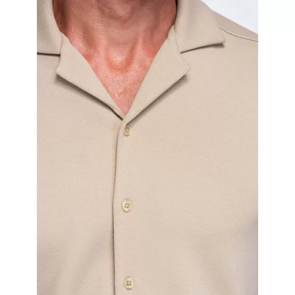  Moška srajca OMBRE OM-SHCS-0220 BEŽ 