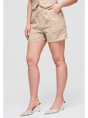 Ženske kratke hlače OMBRE OW-ST-E0019 TAUPE