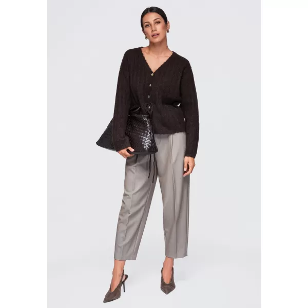  Ženski pulover OMBRE OW-SW-E0012 RJAVA 