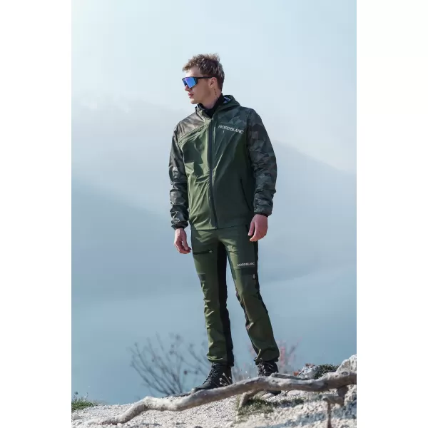  Moške nepremočljive hlače za več športov NORDBLANC RIDGEWALK NBSPM8325 TEMNO ZELENA 