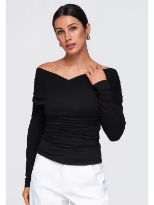 Ženska bluza OMBRE OW-TS-E0088 ČRNA