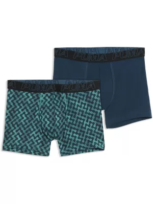 Moške boksarice PUMA MEN GRAPHICAL PRINT BOXERS 2P 94780403 ZELENA KOMBINACIJA
