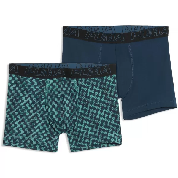 Moške boksarice PUMA MEN GRAPHICAL PRINT BOXERS 2P 94780403 ZELENA KOMBINACIJA 